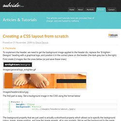 Creating a CSS layout from scratch - Subcide