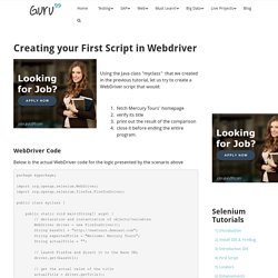 Creating your First Script in Webdriver