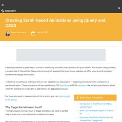 Creating Scroll-based Animations using jQuery and CSS3