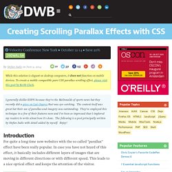 Creating Scrolling Parallax Effects with CSS