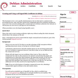 Creating and Using a self signed SSL Certificates in debian