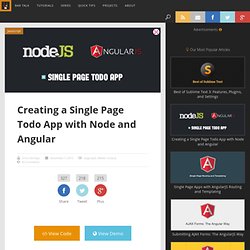 Creating a Single Page Todo App with Node and Angular