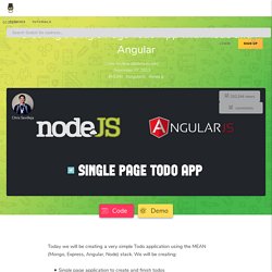 Creating a Single Page Todo App with Node and Angular