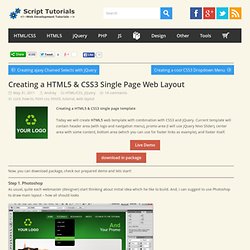 Creating a HTML5 & CSS3 Single Page Web Layout