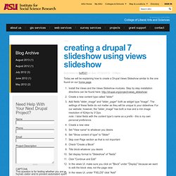 Creating a Drupal 7 Slideshow Using Views Slideshow