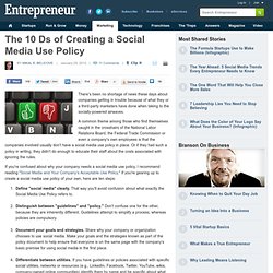 The 10 Ds of Creating a Social Media Use Policy