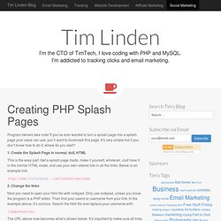 Creating PHP Splash Pages
