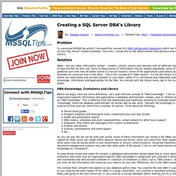 Creating a SQL Server DBA's Library