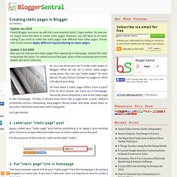 Creating static pages in Blogger