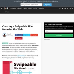 Creating a Swipeable Side Menu for the Web