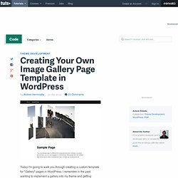 Creating Your Own Image Gallery Page Template in WordPress
