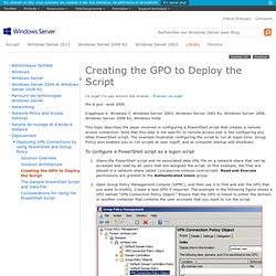 Creating the GPO to Deploy the Script