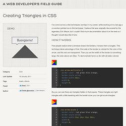 Creating Triangles in CSS « Jon Rohan’s Web Developer Field Guide