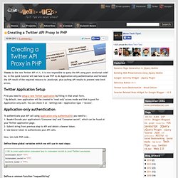 Creating a Twitter API Proxy in PHP