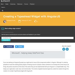 Creating a Typeahead Widget with AngularJS