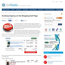 Creating Urgency on the Shopping Cart Page