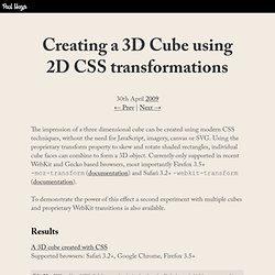 3D Cube using 2D CSS transformations