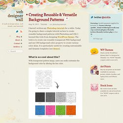 Creating Reusable & Versatile Background Patterns