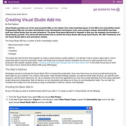 Creating Visual Studio Add-Ins