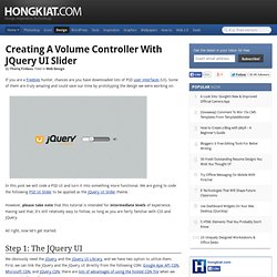 Creating a Volume Controller with jQuery UI Slider