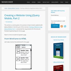 Creating a Website Using JQuery Mobile, Part 2