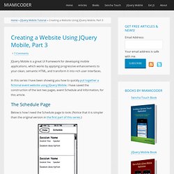 Creating a Website Using JQuery Mobile, Part 3