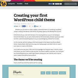 Creating your first WordPress child theme