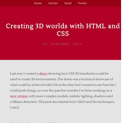 Creating 3D worlds with HTML and CSS