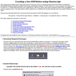 Creating a Free PDF Writer Using Ghostscript