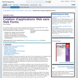 ASP.NET MVC: Création d'applications Web sans Web Forms