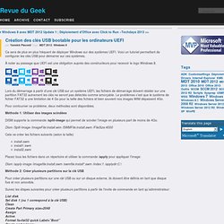 Création des clés USB bootable pour les ordinateurs UEFI