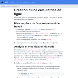 Création d'une calculatrice en ligne — SNT