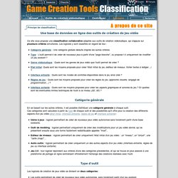 Base de données outils de création de jeux vidéo: Game creation Tools (Damien Djaouti)
