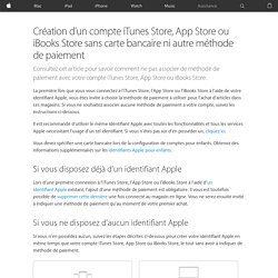 Créer un compte iTunes App Store sans carte bancaire