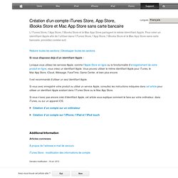 Création d’un compte iTunes Store, App Store, iBookstore et Mac App Store sans carte de crédit