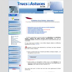 Création d'un fichier .htaccess