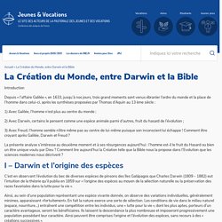 La Création du Monde, entre Darwin et la Bible