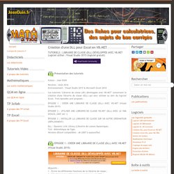Création DLL pour Excel en VB.NET