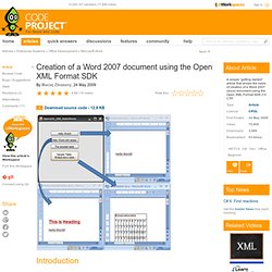 Creation of a Word 2007 document using the Open XML Format SDK
