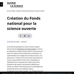 Création du Fonds national pour la science ouverte