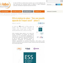 ESS et création de valeur : "Vers une nouvelle approche de l’impact social" -