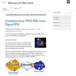 Création d'un VPN SSL avec OpenVPN - Nemako - Systèmes et Réseaux