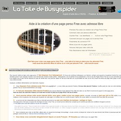 Aide creation page perso Free adresse libre