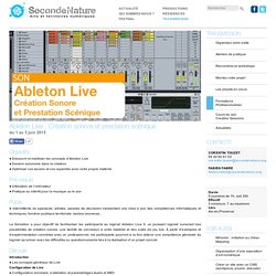 Ableton Live : Création sonore et prestation scénique - Seconde Nature