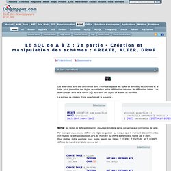 Le SQL de A Z - cr ation des sch ma - CREATE, DROP, ALTER