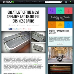 Great List of the Most Creative and Beautiful Business Cards