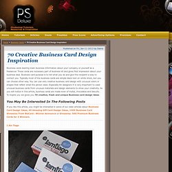 70 Creative Business Card Design Inspiration