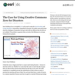 The Case for Using Creative Commons Zero for Disasters