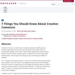 7 Things You Should Know About Creative Commons