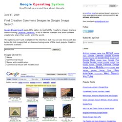 Moteur pour chercher des images sous licence Creative Commons dans Google
